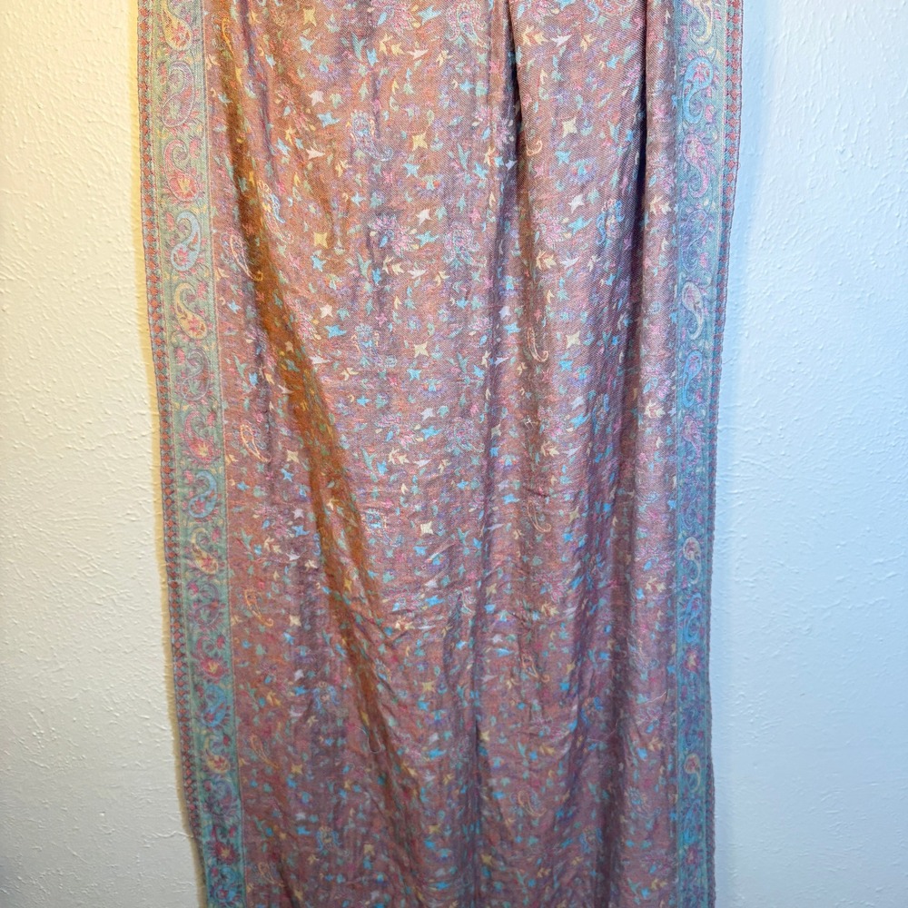 Pashmina Scarf Boho Paisley Intricate Weave Wrap Multicolor OS